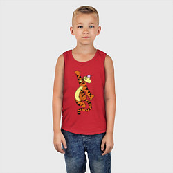 Майка детская хлопок Винни пух - тигра, цвет: красный — фото 2