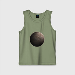 Майка детская хлопок Планета арт, крупный рельеф, цвет: авокадо