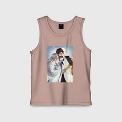 Майка детская хлопок Джун Ли и Гуй Джун, цвет: пыльно-розовый