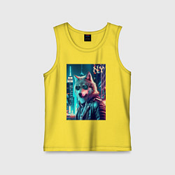 Детская майка Крутой волчара в ночном Нью-Йорке - нейроарт