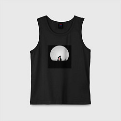 Майка детская хлопок Любовь и луна, цвет: черный