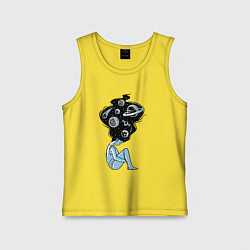 Майка детская хлопок Космическая девушка, цвет: желтый
