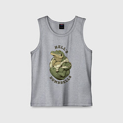 Майка детская хлопок Crocodile bodybuilder, цвет: меланж