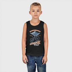 Майка детская хлопок Горный велосипед, лес, горы, эсктримальный стиль, цвет: черный — фото 2