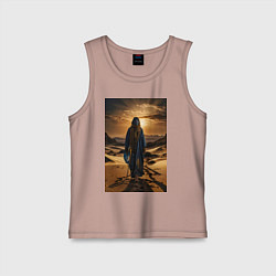Майка детская хлопок Человек в пустыне, цвет: пыльно-розовый