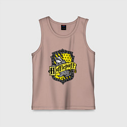 Майка детская хлопок Hufflepuff emblem, цвет: пыльно-розовый