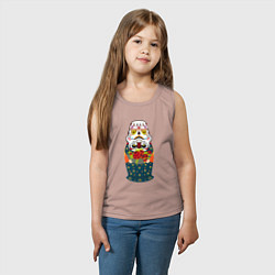 Майка детская хлопок Матрешка в расписном шлеме имперского штурмовика, цвет: пыльно-розовый — фото 2