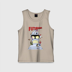 Майка детская хлопок Futurama all, цвет: миндальный