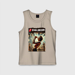 Майка детская хлопок Мик Джагер - Роллинг Стоунз, цвет: миндальный