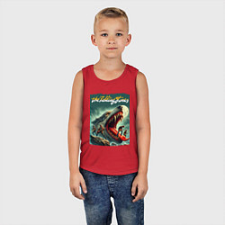 Майка детская хлопок Rolling Stones - wolfs mouth, цвет: красный — фото 2