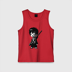 Майка детская хлопок Маленький воин-самурай, цвет: красный