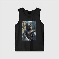 Детская майка Кот за рулем кабролета