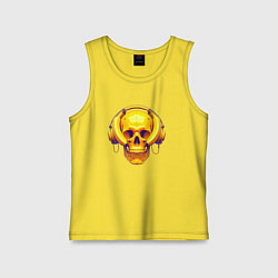 Майка детская хлопок Yellow skull and bananas - cyberpunk, цвет: желтый