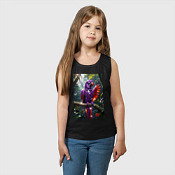 Майка детская хлопок Попугай из драгоценных камней, цвет: черный — фото 2