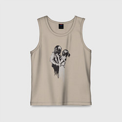 Майка детская хлопок Подводная любовь, цвет: миндальный