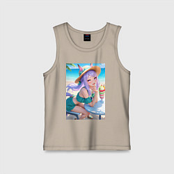 Детская майка Девушка-пони кушает мороженое