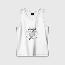 Майка детская хлопок Scania always on time, цвет: белый