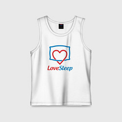 Майка детская хлопок Люблю спать, цвет: белый