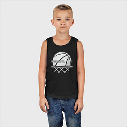 Майка детская хлопок Basketball play, цвет: черный — фото 2