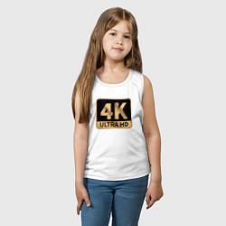 Майка детская хлопок 4K Ultra высокое качество, цвет: белый — фото 2