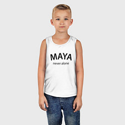 Майка детская хлопок Maya never alone- motto, цвет: белый — фото 2