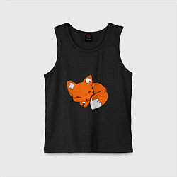 Майка детская хлопок Спящий лисёнок, цвет: черный