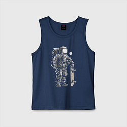 Майка детская хлопок Space skateboarding, цвет: тёмно-синий