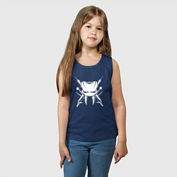 Майка детская хлопок Зуб с клыками киберпанк, цвет: тёмно-синий — фото 2