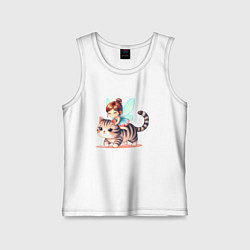 Детская майка Фея верхом на кошке