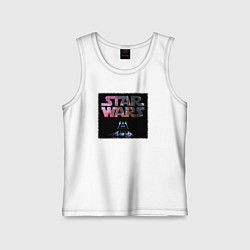 Майка детская хлопок Звёздные войны надпись вейдер, цвет: белый