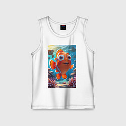 Детская майка Рыбка клоун плавает с черепахами