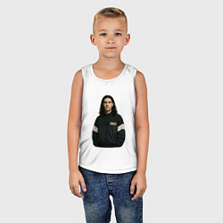 Майка детская хлопок Bones спортивный стиль, цвет: белый — фото 2