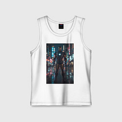 Детская майка Железный человек посреди ночного города