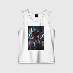 Детская майка Железный человек посреди ночного города