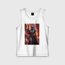 Детская майка Девушка-Мандалорец в броне