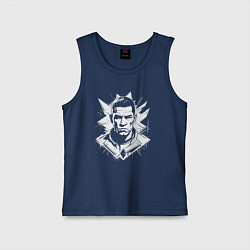 Майка детская хлопок Нейт Диас белой краской, цвет: тёмно-синий