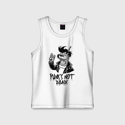 Майка детская хлопок Bender - punks not dead motto, цвет: белый