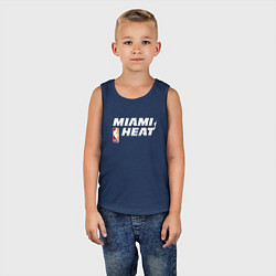 Майка детская хлопок Майами Хит - НБА баскетбол, цвет: тёмно-синий — фото 2