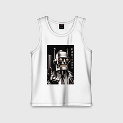 Майка детская хлопок Bender-Schwartz Ill be back meme, цвет: белый