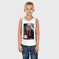 Майка детская хлопок Серьёзная эльфийка с магической сферой, цвет: белый — фото 2