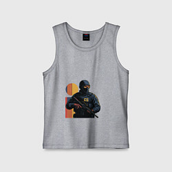 Майка детская хлопок Поп-арт контр-террорист CS 2, цвет: меланж