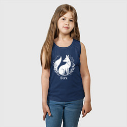 Майка детская хлопок Лисий герб с венком, цвет: тёмно-синий — фото 2