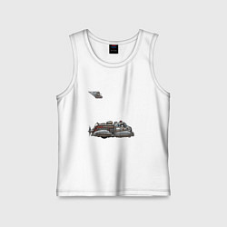 Детская майка Ретрофутуризм летающая пожарная машина