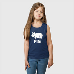 Майка детская хлопок Городская Свинья, цвет: тёмно-синий — фото 2