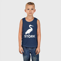 Майка детская хлопок Белый аист, цвет: тёмно-синий — фото 2