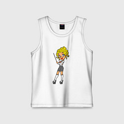 Майка детская хлопок Училка блондинка, цвет: белый