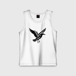 Майка детская хлопок Летящая чайка, цвет: белый