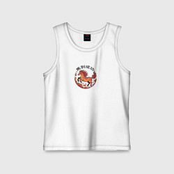 Майка детская хлопок Огненная лошадь и пожелание удачи, цвет: белый