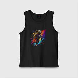 Майка детская хлопок Красочный космос, цвет: черный