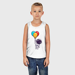 Майка детская хлопок Полёт на шариках, цвет: белый — фото 2